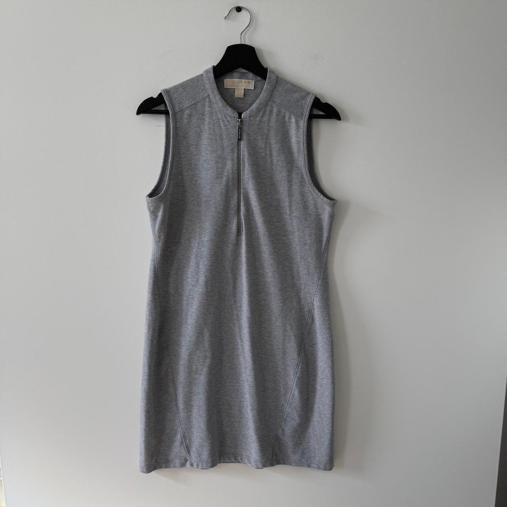 Michael Kors Dress Quarter Zip Front Sleeveless Womens M Grey